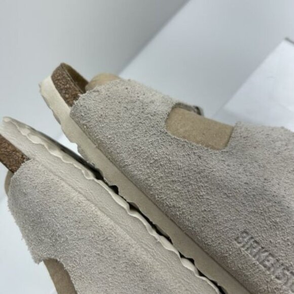 Birkenstock Arizona Womens Sz 36 US 5-5.5 NARROW Antique White Suede Sandals - Picture 12 of 16